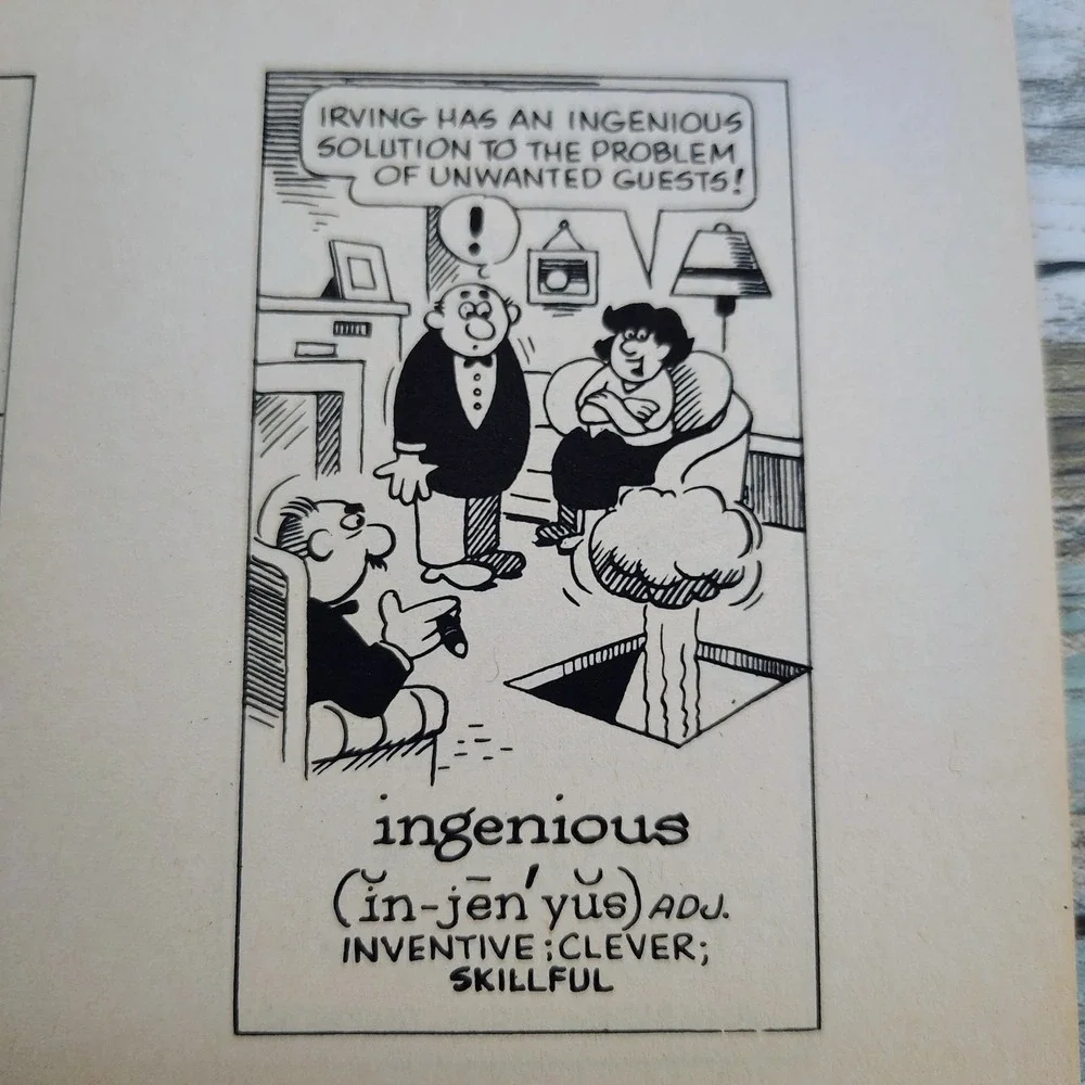 Word-A-Day by Mickey Bach Vtg 1965 Paperback Book Cartoon Word Definitions FUNNY
